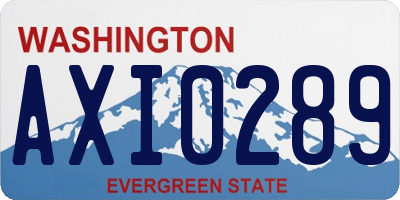 WA license plate AXI0289