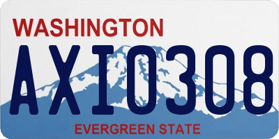 WA license plate AXI0308