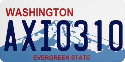 WA license plate AXI0310
