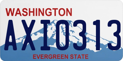 WA license plate AXI0313