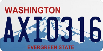 WA license plate AXI0316
