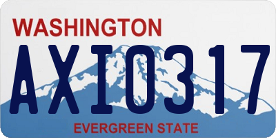 WA license plate AXI0317
