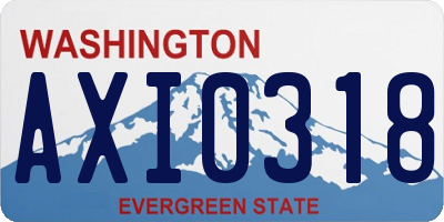 WA license plate AXI0318