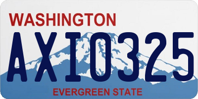 WA license plate AXI0325