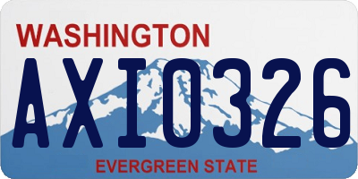 WA license plate AXI0326