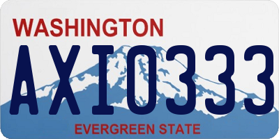 WA license plate AXI0333