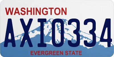 WA license plate AXI0334