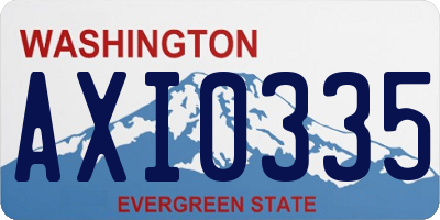 WA license plate AXI0335