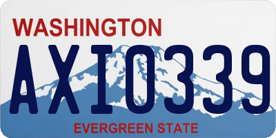 WA license plate AXI0339