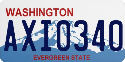 WA license plate AXI0340