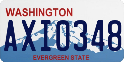 WA license plate AXI0348