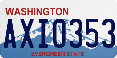 WA license plate AXI0353