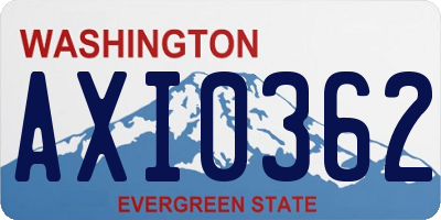 WA license plate AXI0362