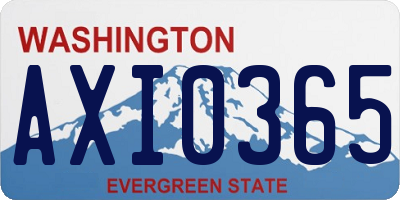 WA license plate AXI0365