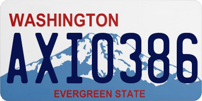 WA license plate AXI0386