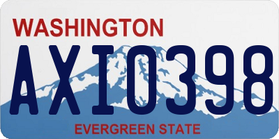 WA license plate AXI0398