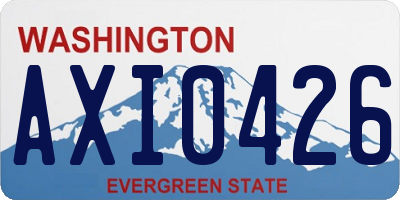 WA license plate AXI0426