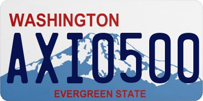 WA license plate AXI0500