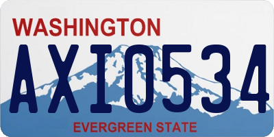 WA license plate AXI0534