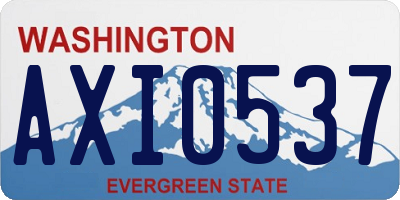 WA license plate AXI0537