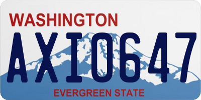 WA license plate AXI0647