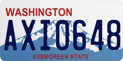 WA license plate AXI0648