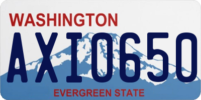 WA license plate AXI0650