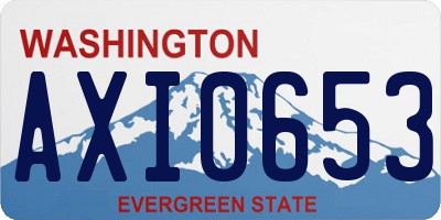 WA license plate AXI0653