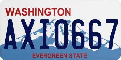 WA license plate AXI0667