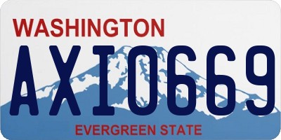 WA license plate AXI0669
