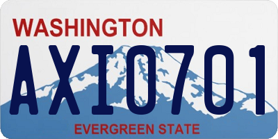 WA license plate AXI0701