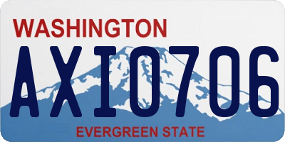 WA license plate AXI0706