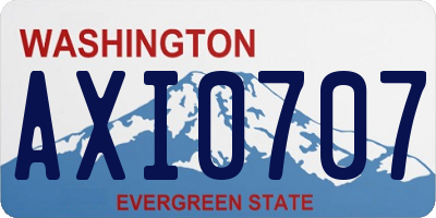 WA license plate AXI0707