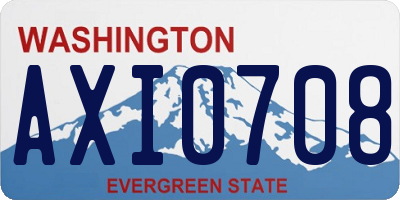 WA license plate AXI0708