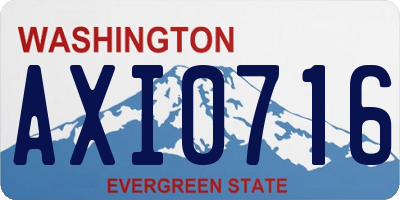 WA license plate AXI0716