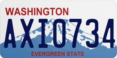 WA license plate AXI0734