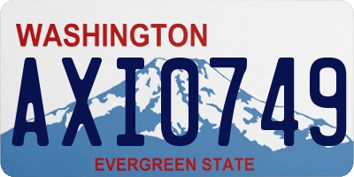 WA license plate AXI0749