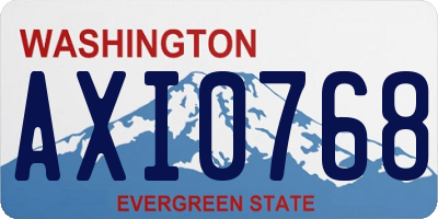 WA license plate AXI0768
