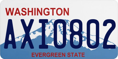 WA license plate AXI0802