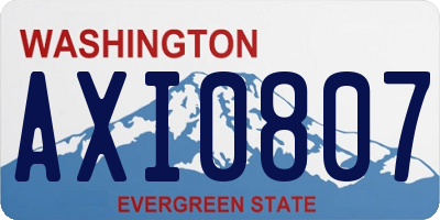 WA license plate AXI0807