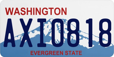 WA license plate AXI0818