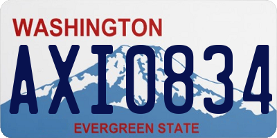 WA license plate AXI0834