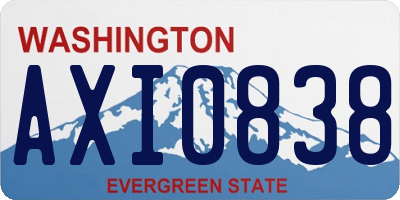 WA license plate AXI0838
