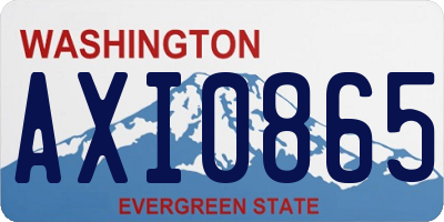WA license plate AXI0865