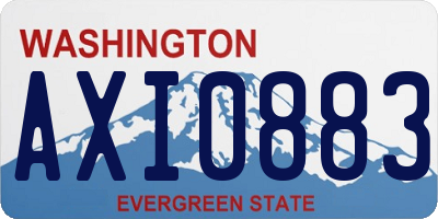 WA license plate AXI0883