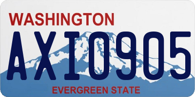 WA license plate AXI0905