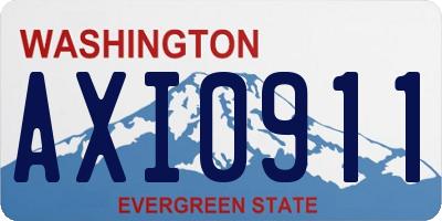 WA license plate AXI0911