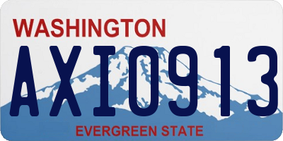 WA license plate AXI0913