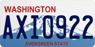 WA license plate AXI0922