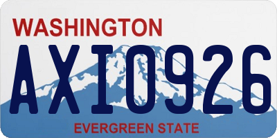 WA license plate AXI0926